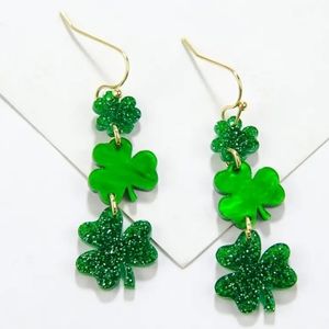 DAISY ACRYLIC CLOVER TRIO DANGLE EARRINGS NWOT